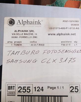 Tamburo fotosensibile  stampante samsung clx 3175