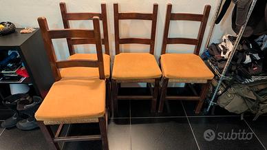 Set 4 sedie in legno massello