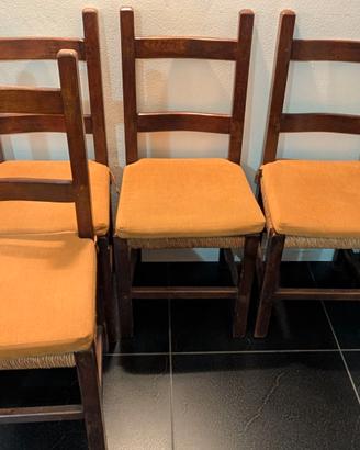Set 4 sedie in legno massello