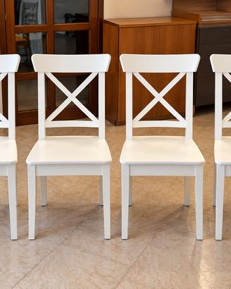 4 sedie IKEA ROSENTORP bianche