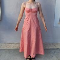 Abito da cerimonia rosa pesca lungo
