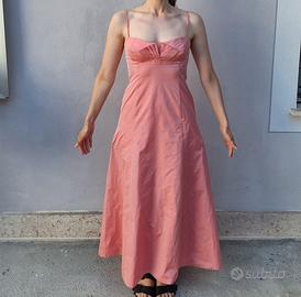 Abito da cerimonia rosa pesca lungo