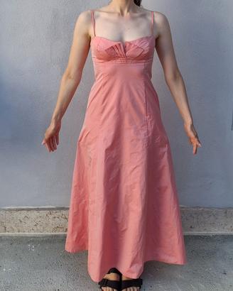 Abito da cerimonia rosa pesca lungo