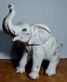 Enorme elefante vintage ceramica con filettature
