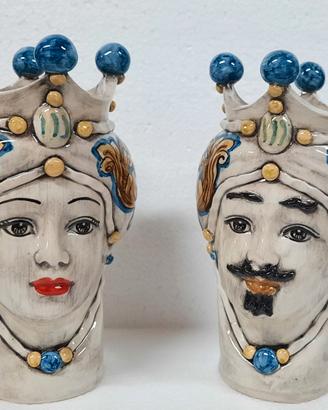 Teste di Moro in Ceramica di Caltagirone h20 cm