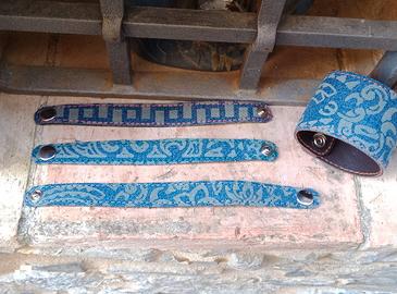 Braccialetti in jeans e pelle
