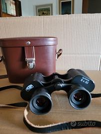 binocolo vintage con cinturino e custodia in pelle