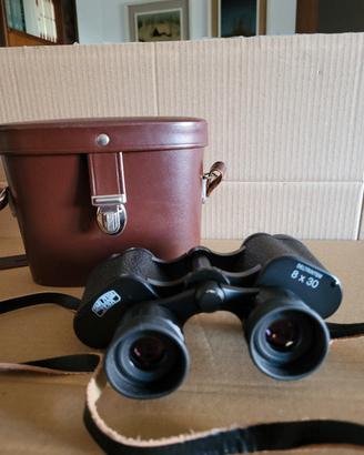 binocolo vintage con cinturino e custodia in pelle