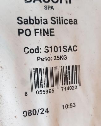 Sabbia silicea fine Bacchi