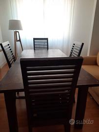 tavolo 140/180 x 90 con 4 sedie