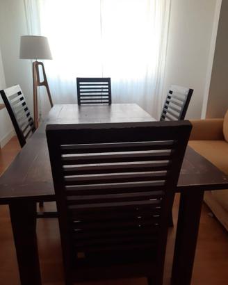 tavolo 140/180 x 90 con 4 sedie