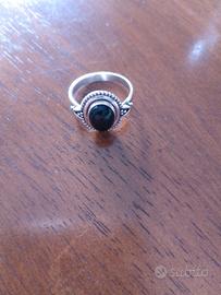 Anello nuovo, argento 925, con pietra onice, misur