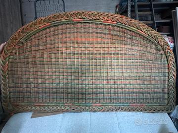 Testata letto in midollino intrecciato