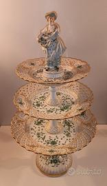 Alzata a tre livelli in porcellana di Meissen 
