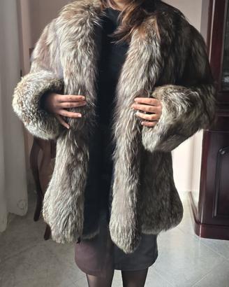 pelliccia vintage di volpe canadese taglia 46