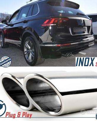 Coppia TERMINALI Scarico per VW TIGUAN 2 Cromati