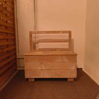 Panca baule in legno massiccio - artigianato