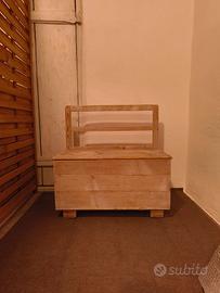 Panca baule in legno massiccio - artigianato
