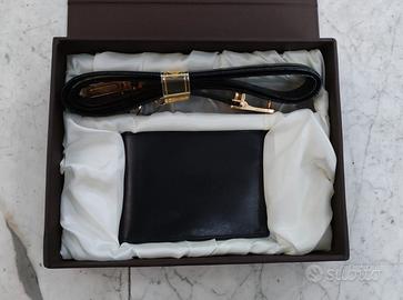 Set Portafoglio, cintura, portachiavi pelle nuovi
