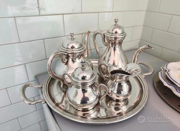 Servizio da thè in silver  con vassoio