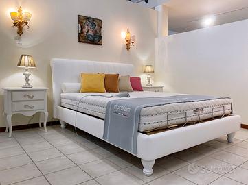 Letto matrimoniale In ecopelle Bianca Ditta SAMOA