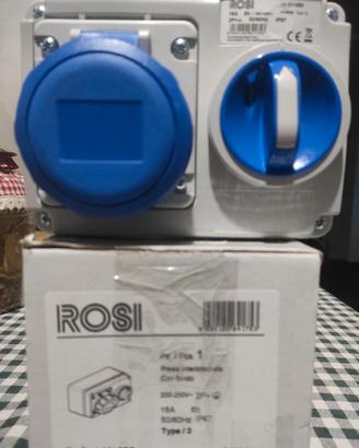 Presa ROSI  interbloccata, 16a 2p+t ip67