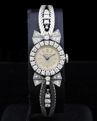 Zenith lady 60s 18 kt white gold diamonds 1.14 ct