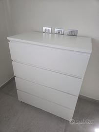 Cassettiera IKEA MALM bianca 4 cassetti