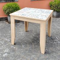 tavolo design legno massello maiolica vintage 