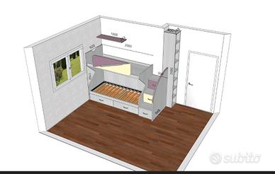 Cameretta con letto a castello