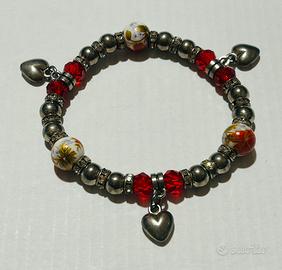 ❤️ Bracciale Decorativo con 3 Cuori – Perle