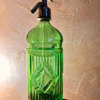 Antico grande sifone da seltz anni 40 verde