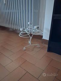 Portacandele triplo in metallo rustico