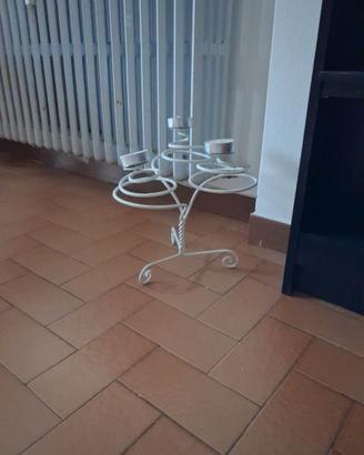 Portacandele triplo in metallo rustico