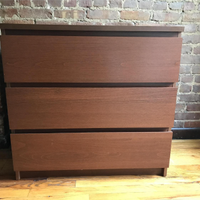 Cassettiera Ikea Malm Noce 3 cassetti Smontata