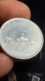 moneta 500 lire argento caravelle
