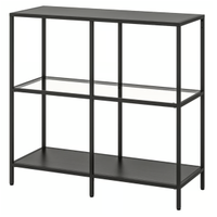 Scaffale, marrone-nero/vetro, 100x93 cm