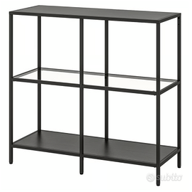 Scaffale, marrone-nero/vetro, 100x93 cm