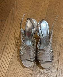 Sandali argento con tacco n.36