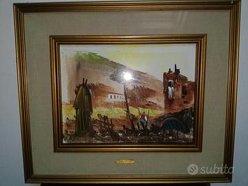Olio su tela, Paesaggio Rurale, Aldo Pironti