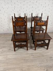 Set di 4 sedie fratine prima metà del ’900