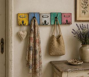 Appendiabiti in legno multicolore