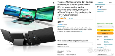 2 Monitor doppio portatile da 14 pollici