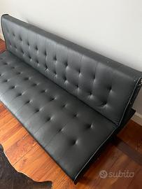 divano similpelle nero 3 posti letto