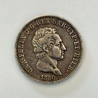 Regno Sardegna - Carlo Felice 5 Lire 1830 L Torino