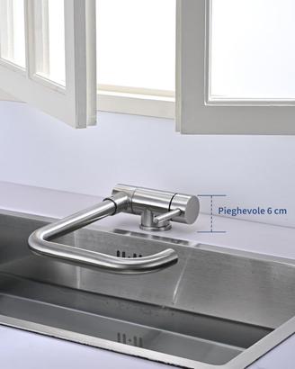 RUBINETTO PIEGHEVOLE PER PUNTO SOTTO FINESTRA inox