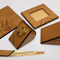 Oggetti scrivania vintage cuoio massello FLORENCE