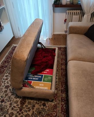 divano 3 posti con pouf contenitore