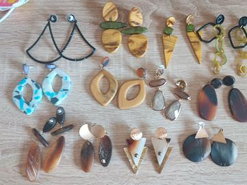 stock 12 paia orecchini pendenti