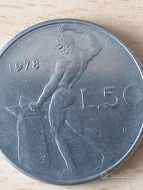 moneta 50 lire grandi Vulcano 1978